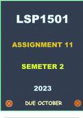 LSP1501 ASSIGNMENT 11 DETAILED SOLUTIONS --SEMESTER 2( DUE OCTOBER 2023)