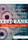 Test Bank For Potter and Perry's Canadian Fundamentals of Nursing, 7th - 2024 All Chapters - 9780323870672