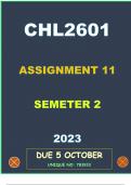 CHL2601 ASSIGNMENT 11 DETAILED SOLUTIONS --SEMESTER 2( DUE 5-OCTOBER-2023)