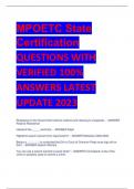 MPOETC State  Certification  QUESTIONS WITH  VERIFIED 100&percnt;  ANSWERS LATEST  UPDATE 2023