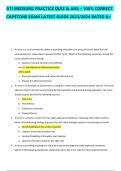 ATI MEDSURG PRACTICE QUIZ & ANS &ndash; 100&percnt; CORRECT  CAPSTONE EXAM LATEST GUIDE 2023&sol;2024 RATED A&plus;  
