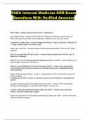 PAEA Internal Medicine EOR Exam Questions With Verified Answers