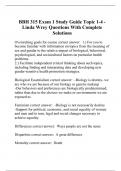 BBH 315 Exam 1 Study Guide Topic 1-4 - Linda Wrey Questions With Complete Solutions