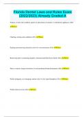 Florida Dental Laws and Rules Exam &lpar;2023&sol;2024&rpar; Already Graded A