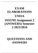 INS3705 Assignment 2 (ANSWERS) Semester 2 2023 
