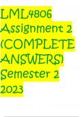 LML4806 Assignment 2 (COMPLETE ANSWERS) Semester 2 2023