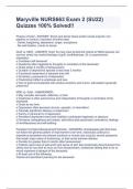Maryville NURS663 Exam 2 &lpar;SU22&rpar; Quizzes 100&percnt; Solved&excl;&excl;