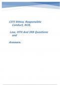 CITI Ethics Responsible Conduct RCR Law HTH And IRB Questions and Answers