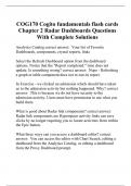 COG170 Cogito fundamentals flash cards Chapter 2 Radar Dashboards Questions With Complete Solutions