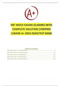 RBT MOCK EXAMS (Q-BANK) WITH COMPLETE SOLUTION |VERIFIED |GRADE A+ 2023-2024|TEST BANK