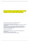Florida Assisted living facilities exam review questions and answers well illustrated&period;