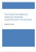 TEST BANK OF MEDICAL SURGICAL NURSING IGNATAVICIUS 7TH EDITION  COMPLETE GUIDE
