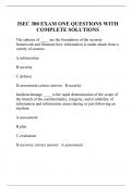 ISEC 300 EXAM ONE QUESTIONS WITH COMPLETE SOLUTIONS