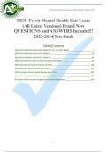 HESI Psych Mental Health Exit Exam &lpar;All Latest Versions&rpar; Brand New QUESTIONS and ANSWERS Included&excl;&excl; 2023-2024&vert;Test Bank