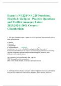 Exam 1: NR228/ NR 228 Nutrition, Health & Wellness | Practice Questions and Verified Answers| Latest 2023/2024|100% Correct -Chamberlain