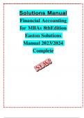 SOLUTIONS MANUAL FOR Financial Accounting for MBAs 8thEdition Easton Solutions Manual 2023/2024  Complete