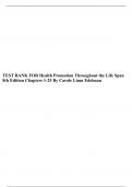 TEST BANK FOR Health Promotion Throughout the Life Span 8th Edition by Carole Lium Edelman Chapter 1-25