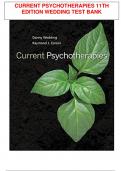 Test Banks For Current Psychotherapies 11th Edition by Danny Wedding; Raymond J. Corsini