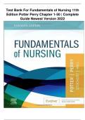 Test Bank for Fundamentals of Nursing 11th Edition Potter Perry 2023