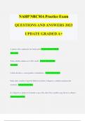 NAHP NRCMA Practice Exam QUESTIONS AND ANSWERS 2023 UPDATE GRADED A+