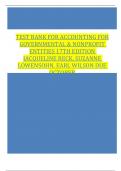 TEST BANK FOR ACCOUNTING FOR GOVERNMENTAL & NONPROFIT ENTITIES 17TH EDITION JACQUELINE RECK, SUZANNE LOWENSOHN, EARL WILSON DUE NOV