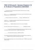 FINC 3310&sol;Leavell - Quizzes Chapters 7&comma;9 & 10 &lpar;Exam 2 Preparation&rpar; 2023&sol;2024
