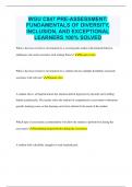 WGU C847 PRE-ASSESSMENT&colon; FUNDAMENTALS OF DIVERSITY&comma; INCLUSION&comma; AND EXCEPTIONAL LEARNERS 100&percnt; SOLVED