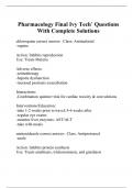 Pharmacology Final Ivy Tech` Questions With Complete Solutions