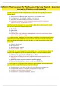 NUR2474 Pharmacology for Professional Nursing Exam 2 - Questions & Answers - Rasmussen University 