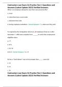 Contractors Law Exam CA Practice Test 1 Questions and Answers &lpar;Latest Update 2023&rpar; Verified Answers