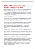 NCOA 2&period;0 Questions with 100&percnt; Correct Answers 20222023