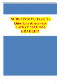 NURS 629 MVU Exam 1 - Questions & Answers