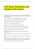 LPC Exam Questions and Answers All Correct 