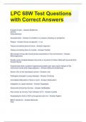 LPC 68W Test Questions with Correct Answers 