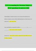 C213 Accounting for Decision Makers-2 WGU questions & answers 2023