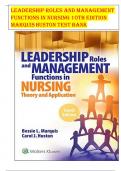 LEADERSHIP ROLES AND MANAGEMENT FUNCTIONS IN NURSING 10TH EDITION MARQUIS HUSTON TEST BANK