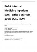 PAEA Internal  Medicine Inpatient  EOR Topics VERIFIED 100% SOLUTION