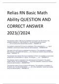 Relias RN Basic Math  Ability QUESTION AND  CORRECT ANSWER  2023//2024