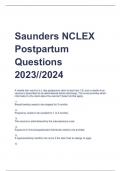 Saunders NCLEX  Postpartum  Questions 2023//2024