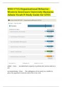 WGU C715 Organizational Behavior -Western Governors University Business Admin Vocab & Study Guide for GTO1