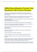 OMSA Recertification Practice Test Questions with Correct Answers 