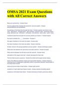 OMSA 2021 Exam Questions with All Correct Answers 