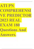 ATI PN COMPREHENSIVE PREDICTOR 2023 REAL EXAM 180 Questions And Answers.