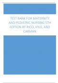 Test Bank For Maternity And Pediatric Nursing 4th Edition By Ricci, Kyle, And Carman