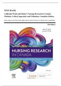 Test Bank - Nursing Research in Canada: Methods, Critical Appraisal, and Utilization, 3rd, 4th and 5th Edition by LoBiondo-Wood | All Chapters