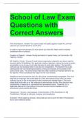 School of Law Exam Questions with Correct Answers 