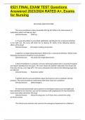 6521 FINAL EXAM TEST Questions Answered 2023&sol;2024 RATED A&plus;&comma; Exams for Nursing