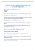 ORMC PCU TEST ACTUAL QUESTIONS AND ANSWERS 2023- 2024