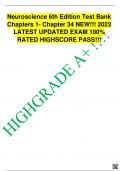 Neuroscience 6th Edition Test Bank Chapters 1- Chapter 34 NEW!!! 2023 LATEST UPDATED EXAM 100% RATED HIGHSCORE PASS!!!