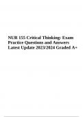 NUR 155 Exam Questions and Answers Latest Update 2023&sol;2024 Graded A&plus;